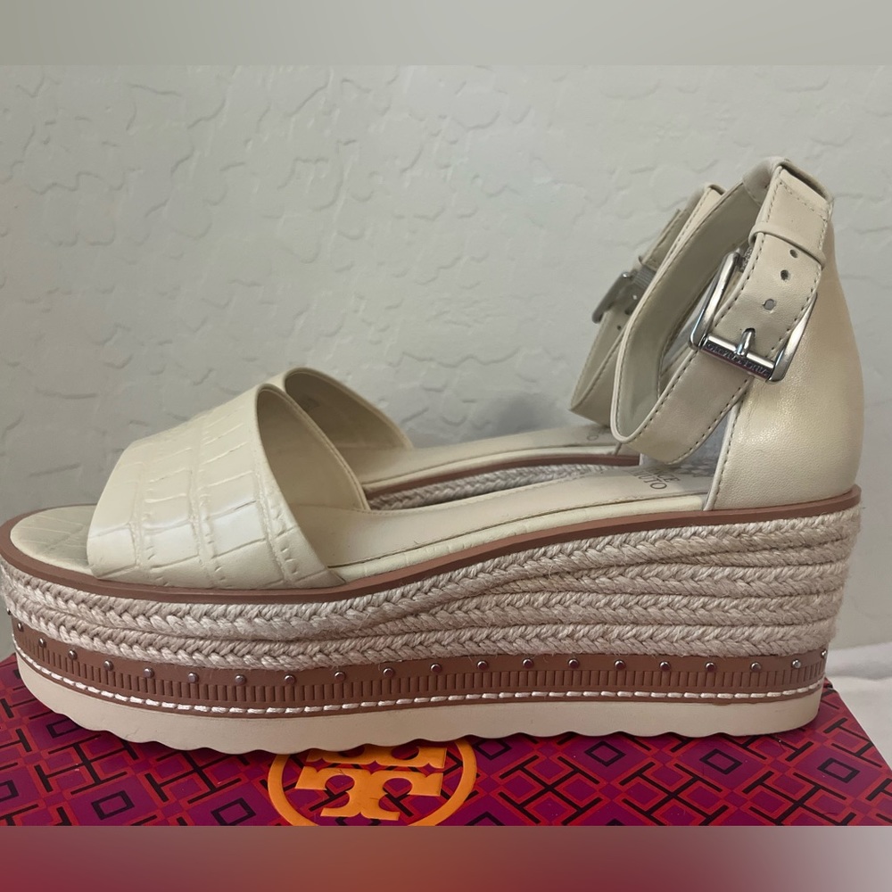 Vince Camuto Maestana Croc Leather Espadrille Platform, Size 11 - New/No Box